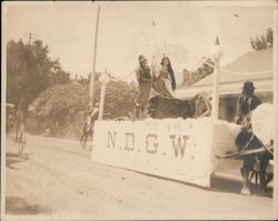 N.D.G.W. horse drawn float in parade Stockton, CA NDGW / NSGW Original Photograph Original Photograph Original Photograph