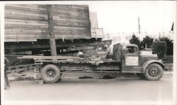 Sullivan House Moving flatbed truck, house on jacks with timber blocks San Francisco, CA Original Photograph Original Photograph Original Photograph