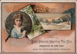 The Great American Importing Tea Co.'s Unequaled 50 Cent Teas Trade Card