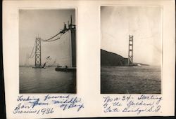 1936 Golden Gate Bridge building, two photos Original Photograph