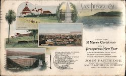 John Partridge San Diego, Cal. locations. Postcard