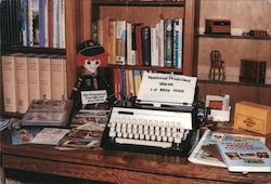 National Postcard Week 1-8 May 1988, desk, typewriter, books boy scout doll Postcard