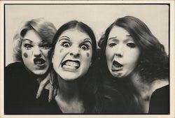 Mimes, California 1975. Three women in mime makeup Postcard