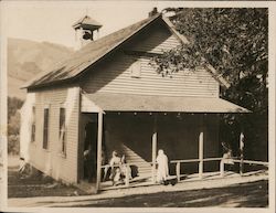 Edenvale School, students on porch, bell ringing Original Photograph