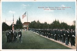 Memorial Day Review, showing headquarters, National Soldiers' Home Postcard