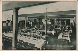 Dining Room - Boyes Hot Springs Resort California Postcard Postcard Postcard