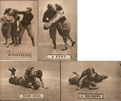 Lot of 4: Football Romance Series Postcard Postcard Postcard