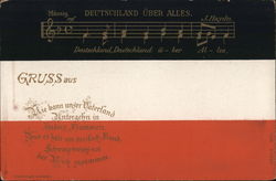 Deutshland Uber Allies by J. Hayden, German flag color stripes Music Postcard Postcard Postcard