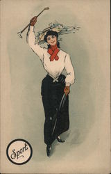 Sport. Woman dressed in riding gear with riding crop Women Postcard Postcard Postcard