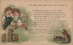 Gemini If You Were Born From May 20 to June 20 Astrology & Zodiac Postcard Postcard Postcard