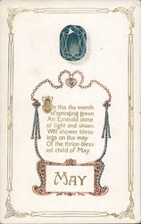 May Birthday - Emerald Postcard