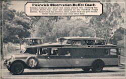 Pickwick observation-buffet coach, upper deck, pilot house, lavatory Postcard