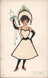 Cut-and-Paste Novelty Card - Woman with a Hat Postcard