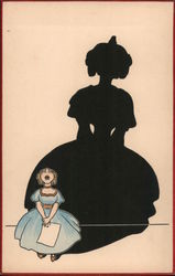 Tiny Singer Makes a Giant Shadow Silhouettes Postcard Postcard Postcard