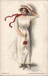 Woman in a White Dress - Stanford? Postcard