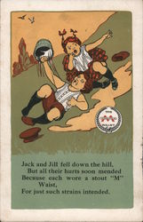 Jack and Jill Fell Down the Hill Postcard