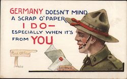 Germany Doesn't Mind A Scrap IO' Paper. I Do - Especially When It's From You World War I Postcard Postcard Postcard