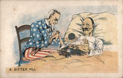 A bitter Pill. Uncle Sam. World War I Postcard Postcard Postcard