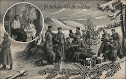 Frohliche Weihnachten, Christmas World War I Postcard Postcard Postcard