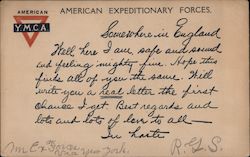 American Y.M.C.A. American Expeditionary Forces World War I Postcard Postcard Postcard