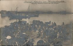 Shot from the war scene. German troops cross the Scheldt World War I Postcard Postcard Postcard