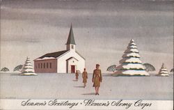 Season's Greetings - Women's Army Corps (WAC) Postcard Postcard Postcard