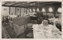 Dinning room - American Pioneer Line Roosevelt Steamship Co. Postcard