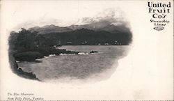 United Fruit Co's Steamship Lines. The Blue Mountains from Folly Point, Jamaica Postcard Postcard Postcard