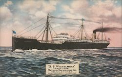 "S.S. Wilhelmina" 13,500 Tons. Matson Naivgation Co. Steamers Postcard Postcard Postcard