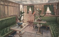 Smoke room of steamer Mull Rotterdam daily service Interiors Postcard Postcard Postcard