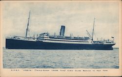 R.M.S.P. Orbita, Cabin Class Service to New York Steamers Postcard Postcard Postcard