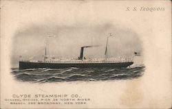 S.S. Iroquois. Clyde Steamship Co. Boats, Ships Postcard Postcard Postcard