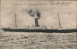 S.S. Oscar - Kobenhave - New York Steamers Postcard Postcard Postcard