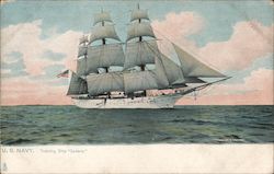 U.S. Navy training ship Severn at sea full sails Ships Postcard Postcard Postcard