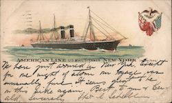 American Line - US Mail Steamer "New York" Steamers Postcard Postcard Postcard