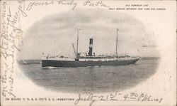 On board O.D.S.S. & co.'s S.S. Jamestown, Old Dominion Line Postcard