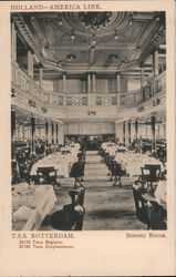 Holland - America Line - T.S.S. Rotterdam - Dining Room Interiors Postcard Postcard Postcard