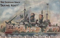 The German Navy Taking Root! Postcard