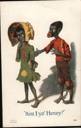 Ain't I yo' honey? Black shoeless couple Black Americana Postcard Postcard Postcard