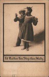 I'd rather Two Step than Waltz Black Americana Postcard Postcard Postcard