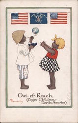 Out of Reach - (Negro Children - North America) Black Americana Bowerly Postcard Postcard Postcard