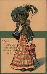 Dere! Enery Clay can't stand up against a smile like dat! Mammy putting on lipstick Postcard