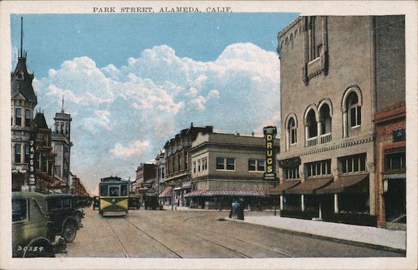 Park Street Alameda, CA Postcard