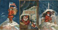 Lot of 3: Santa Claus at North Pole Postcard