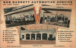 Bob Barrett Automotive Service, "Drive In" 625 Turk Street San Francisco, CA Postcard Postcard Postcard