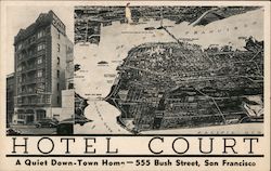 Hotel Court - Map of San Francisco Postcard