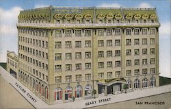 Bellevue Hotel "The Hotel of Distinction" Geary at Taylor Postcard