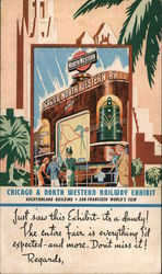 Chicago & North Western Railway Exhibit in the Vacationland Building, GGIE San Francisco, CA Postcard Postcard Postcard