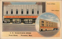 F.W. Woolworth Store Worcester, MA Postcard Postcard Postcard