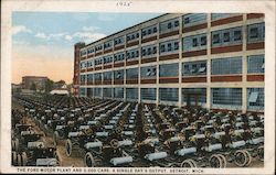 Ford Motor Plant and 3,000 Cars, A Single Day's Output Detroit, MI Postcard Postcard Postcard